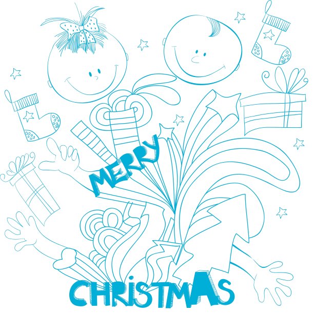 涂鸦风格的圣诞背景图片下载