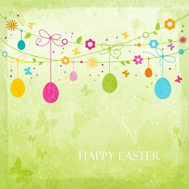 多彩快乐复活节设计图片下载