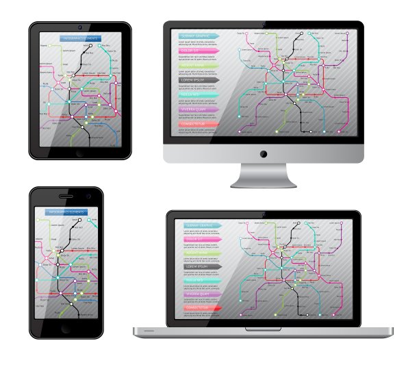 带有信息图元素的孤立小工具图片下载