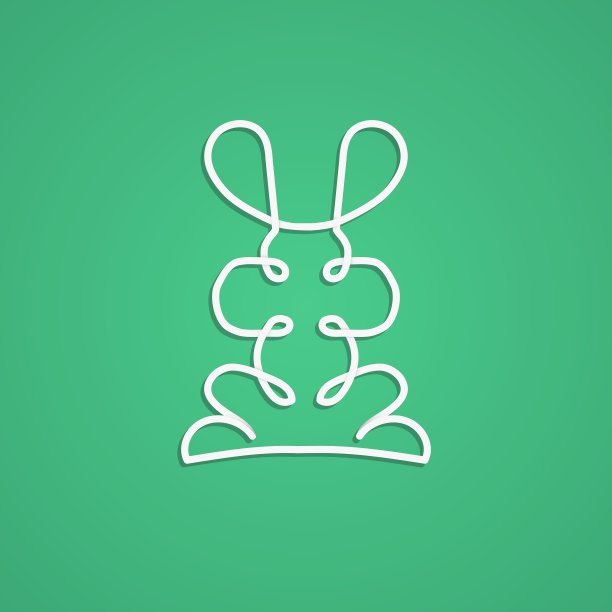 现代标志中以兔子为线性设计图片下载