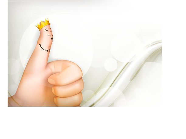 拇指向上白色背景图片下载