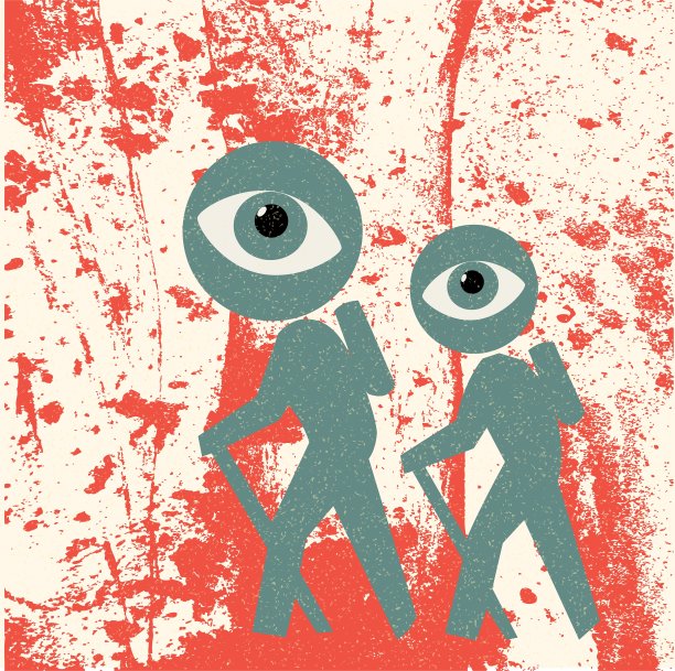 游客的复古海报图片下载