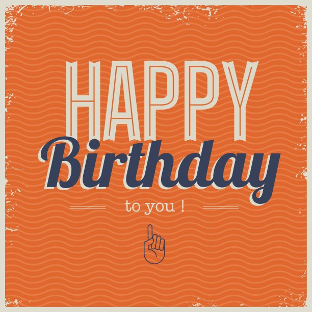 带有复古字体的生日贺卡图片下载