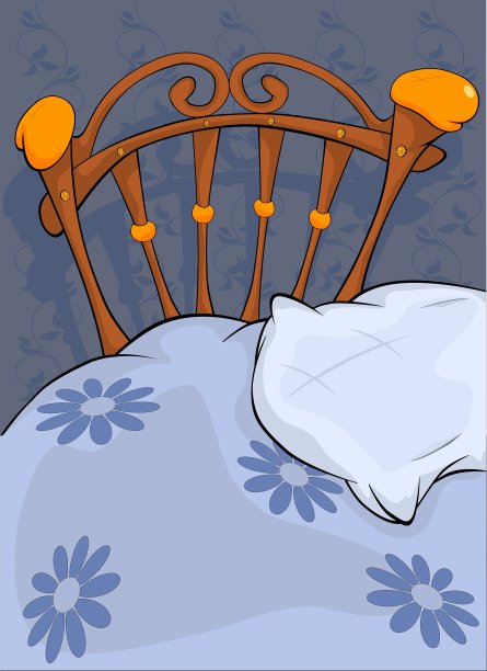 旧床和枕头图片下载