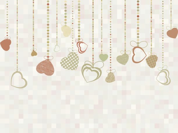 经典情人节贺卡可爱的心EPS 8图片下载