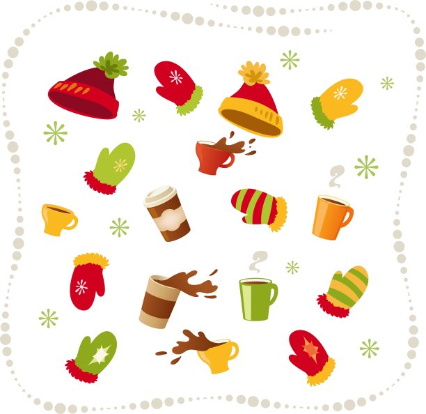 准备好冬季衣物和饮料图片下载