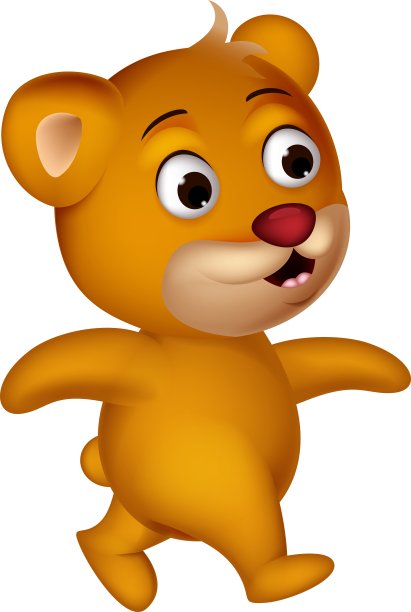 可爱小熊卡通散步图片下载