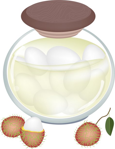 一罐美味的糖浆红毛丹图片下载