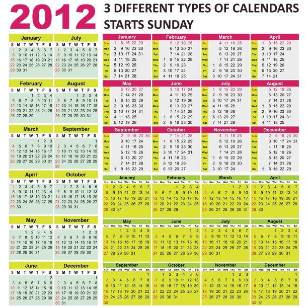 2012年日历图片下载