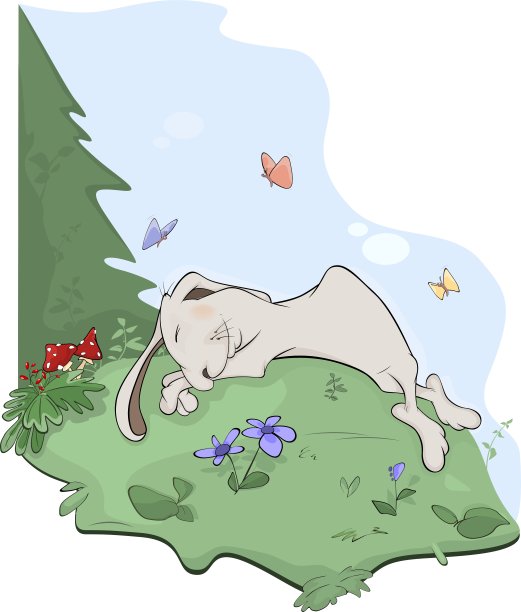 兔子在木图片下载