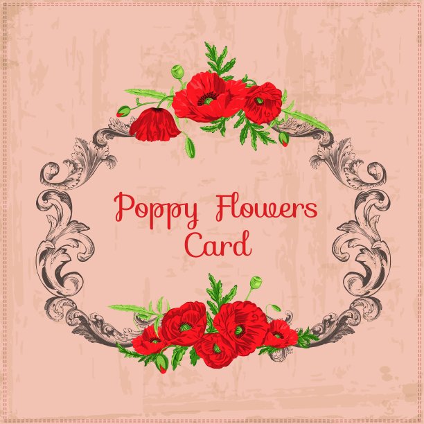 花破旧别致的复古框架图片下载