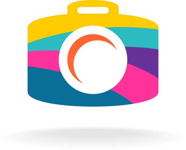 数码相机五颜六色的标志图片下载