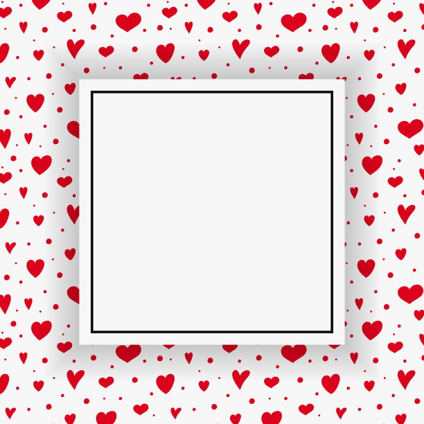 卡片的模板与可爱的心。母亲节、妇女节和情人节。向量素材图片