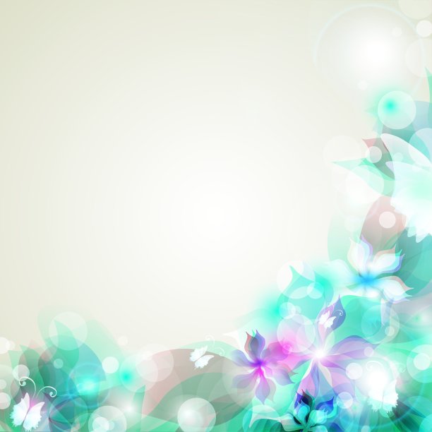 抽象艺术背景与蓝色花卉图片下载