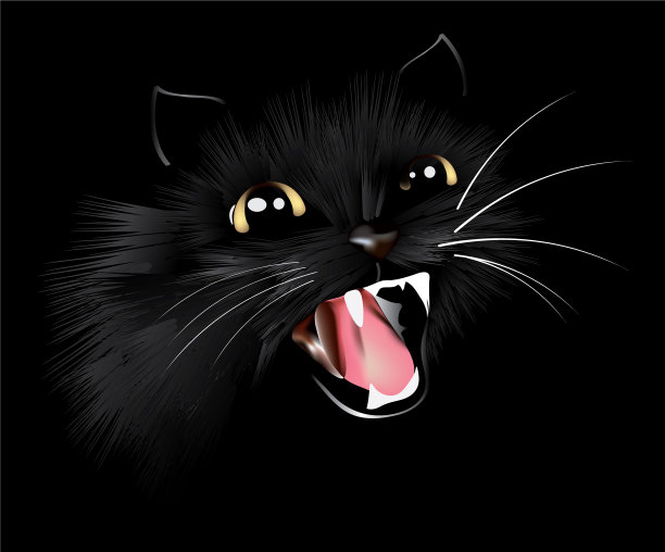 邪恶的黑猫万圣节背景图片下载