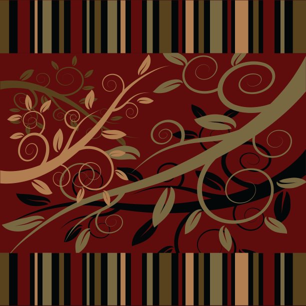 深红色背景上的花装饰图片下载