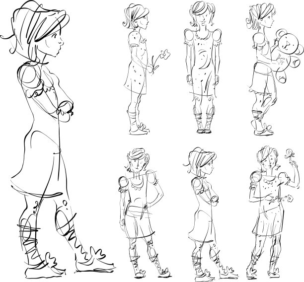 全套手绘白种人少年图片下载