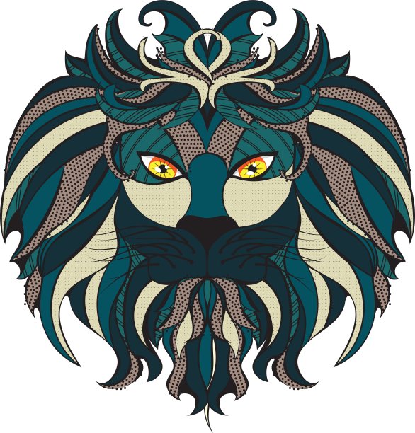 程式化的狮子的头图片下载