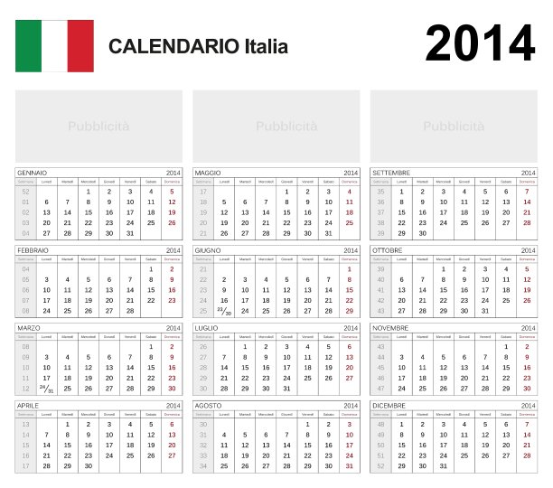 日历2014意大利19B型图片下载