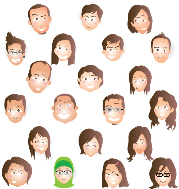 卡通面孔图片下载