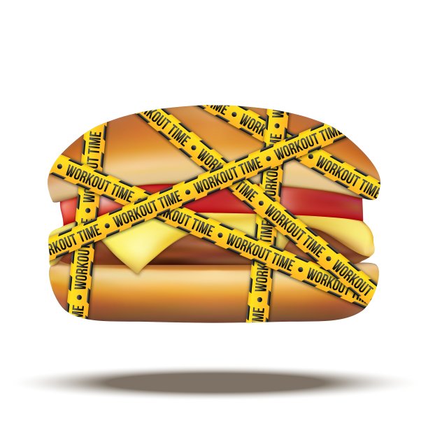 快餐汉堡配健身录像图片下载