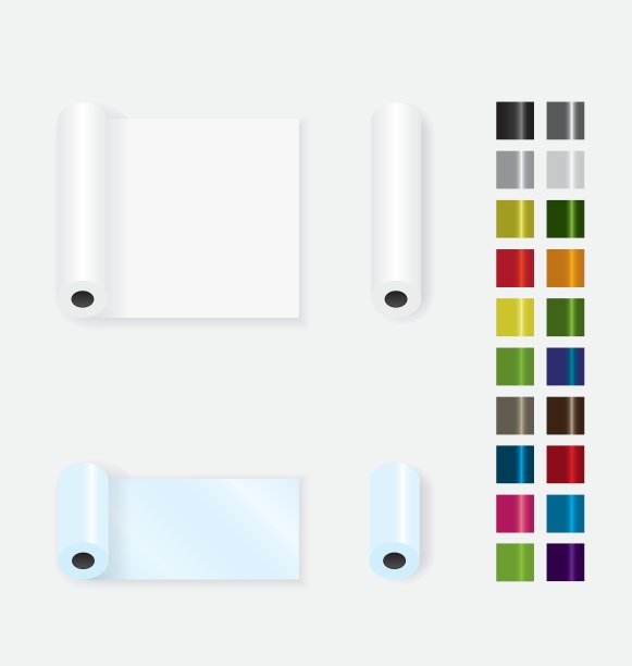 卷不同颜色的纸图片下载