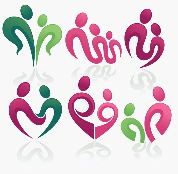 幸福家庭和爱的概念集合图片下载