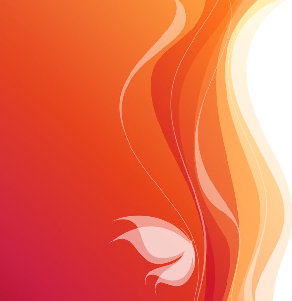 蝴蝶-橙色波浪背景图片下载