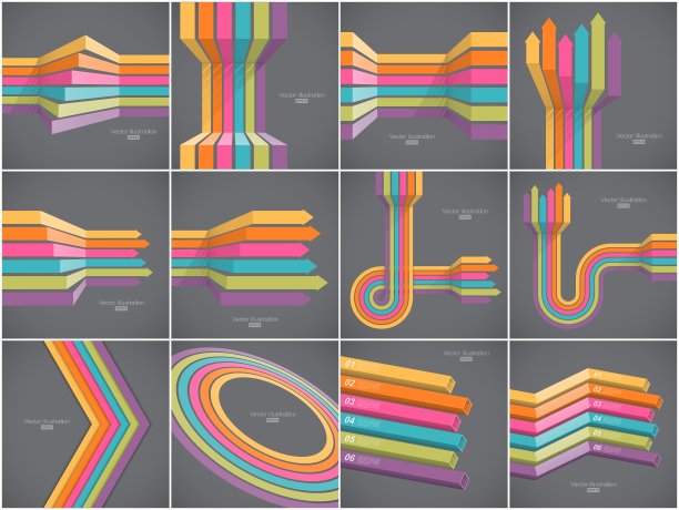 一套彩色线条的背景图片下载