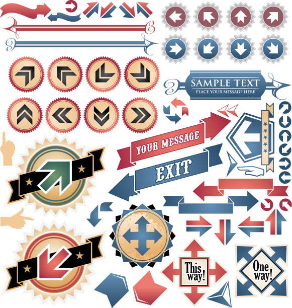 复古箭头-图标和符号收集图片下载