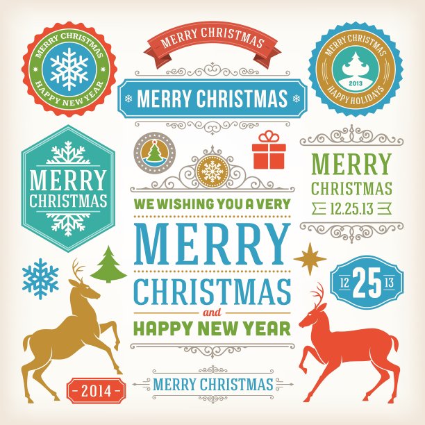 圣诞装饰设计元素图片下载