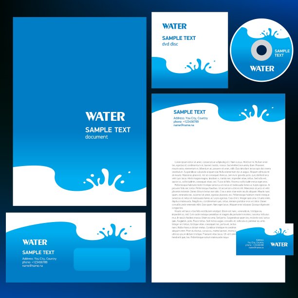 抽象创意企业形象蓝水图片下载