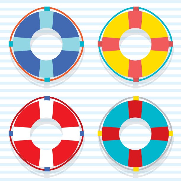 一套多彩的救生圈图片下载