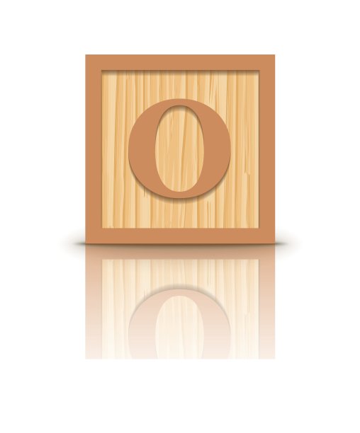 字母O木制字母表块图片下载