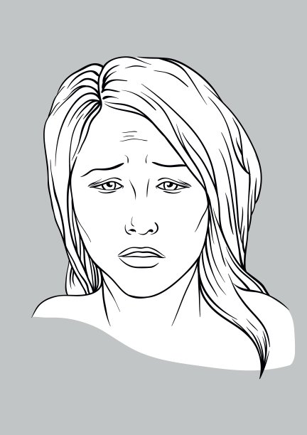 年轻女子的愁容图片下载