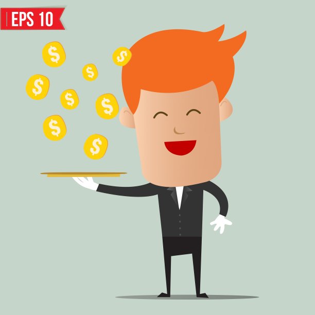 服务员给钱——EPS10图片下载