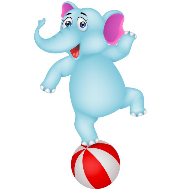 大象卡通球图片下载