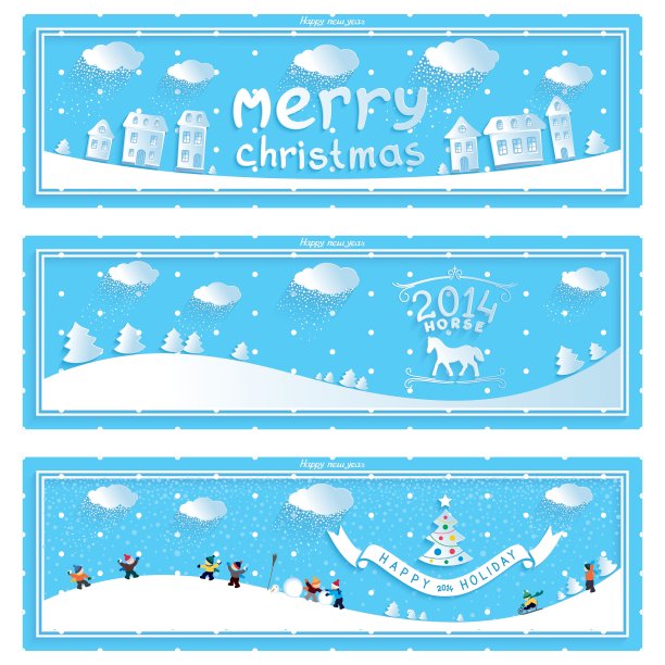 3、新年快乐，圣诞横幅图片下载