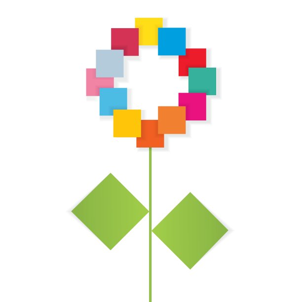 花是由彩色纸上的白色图片下载