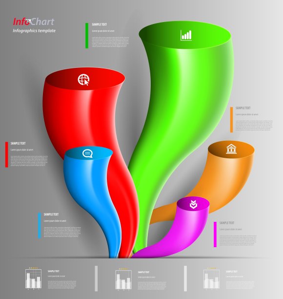 程式化的信息图表示选项模板图片下载