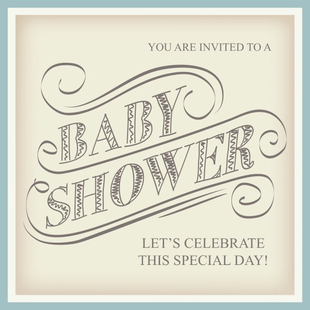 复古风格的宝宝派对邀请图片下载