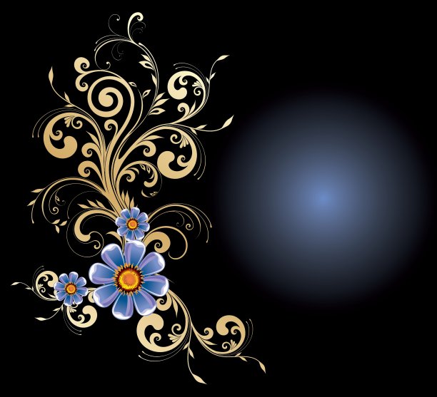黄金花卉设计图片下载