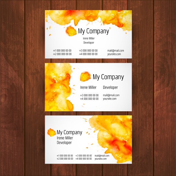 水彩名片模板图片下载