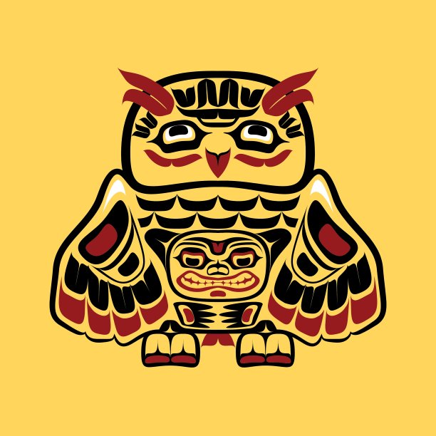 北美本土艺术猫头鹰图片下载