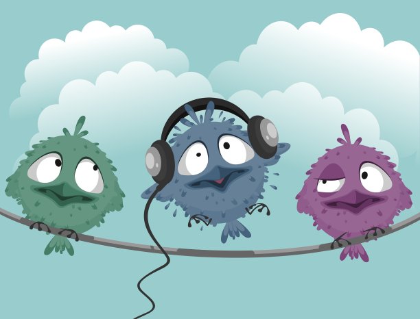 三个有趣的鸟图片下载