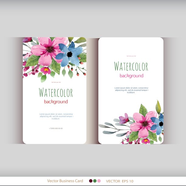 一套抽象的水彩卡片图片下载