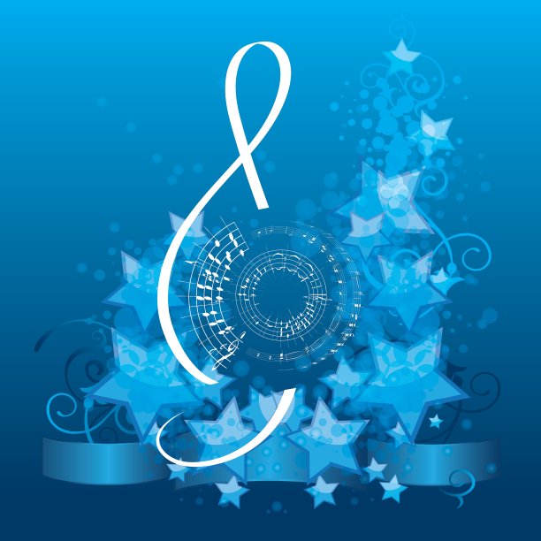 带有装饰高音谱号的音乐背景图片下载