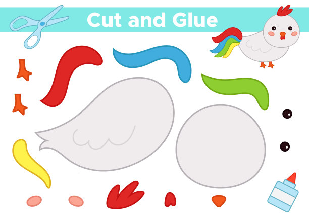 学龄前儿童的教育纸游戏。图片下载