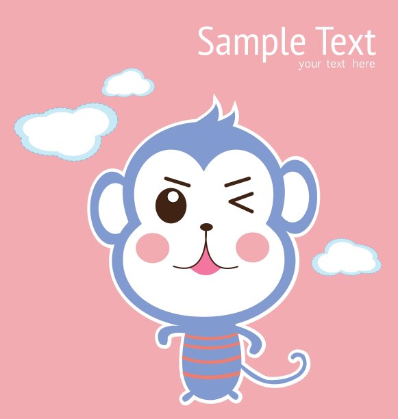 可爱的猴子宝宝卡片图片下载