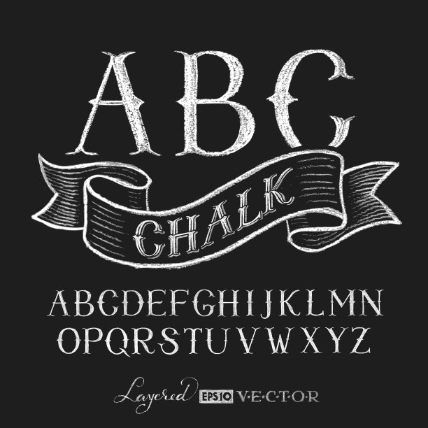 在黑板上手绘的字母图片下载